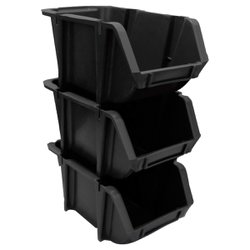 Gaveta plastica empilhavel braslider 7 preta - 17 x 21 x 34cm