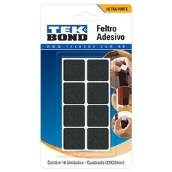 Feltro adesivo quadrado tekbond 22mm com 16