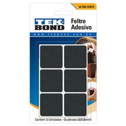 Feltro adesivo quadrado tekbond 30mm com 12