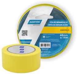Fita adesiva para demarcacao norton 48mm x 14m amarela