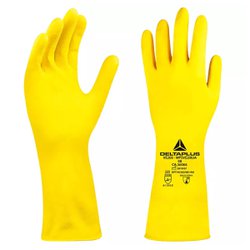 Luva latex delta plus amarela 9