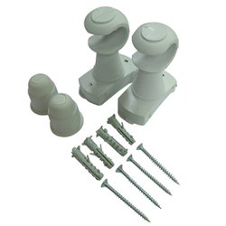Porta cortina chroma kit suporte e ponteira branco
