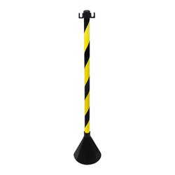 Pedestal para sinalizacao delta plus pvc 95cm preto e amarelo