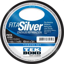 Fita adesiva silver tape multiuso tekbond 48mm x 5m preta