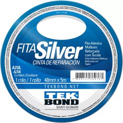 Fita adesiva silver tape multiuso tekbond 48mm x 5m azul