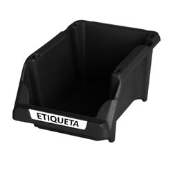 Gaveta plastica empilhavel presto 7 preta - 22 x 17 x 34cm