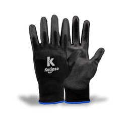 Luva de fibras sinteticas kalipso grande 9 - pu preta