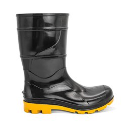 Bota de pvc cartom preta e amarela 38