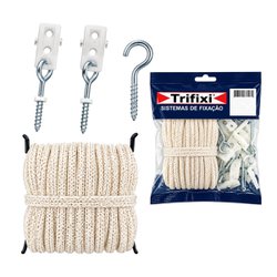 Varal de teto kit reparo trifixi corda de algodao- 094