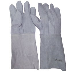 Luva de raspa reforcada silverio 20cm