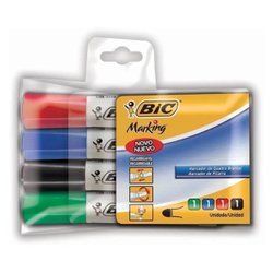 Marcador para quadro branco bic recarregavel c/4 blister