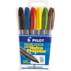 Caneta para retro pilot 2,0mm com 6 cores