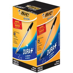 Caneta esferografica bic cristal dura + 1.0mm media preta com 50