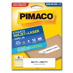 Etiqueta pimaco a5 35 x 105mm 12fls - q35105