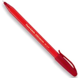 Caneta esferografica paper mate kilometrica 100 0.7mm fina vermelha com 50