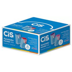 Apontador cis escolar 310 - 4 cores com 24