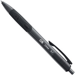 Caneta esferografica cis linea 0.7mm fina preta com 12