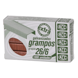 Grampo para grampeador acc 26/6 - com 1000 cobreado
