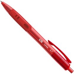 Caneta esferografica cis linea 0.7mm fina vermelha com 12