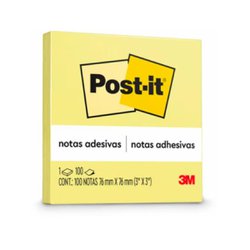 Bloco adesivo post-it 3m 76 x 76mm amarelo - 654