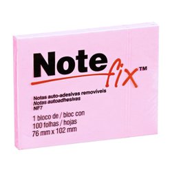 Bloco adesivo note fix 3m 76 x 102mm nf7 - rosa
