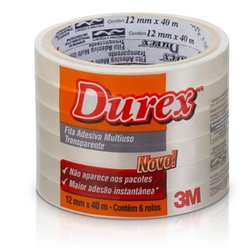 Fita adesiva durex 3m 12mm x 40m transparente