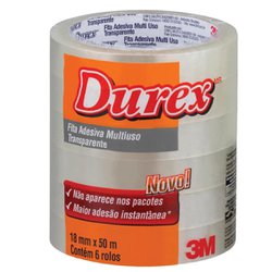 Fita adesiva durex 3m 18mm x 50m transparente