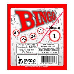 Impresso talao de bingo tamoio 100fls - 6001