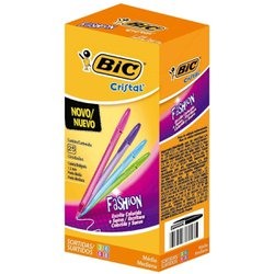 Caneta esferografica bic cristal fashion 1.2mm media sortida com 25