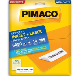 Etiqueta pimaco carta 25,4 x 66,7mm 10fls - 6080