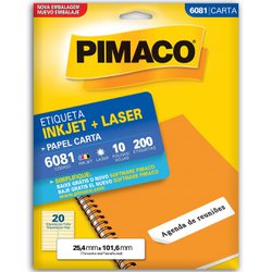 Etiqueta pimaco carta 25,4 x 101,6mm 10fls - 6081