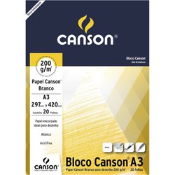 Bloco canson tecnico desenho 200g a3 - 20 folhas