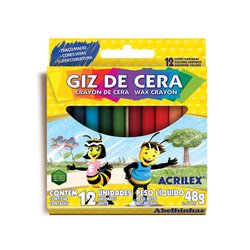 Giz de cera acrilex 12 cores