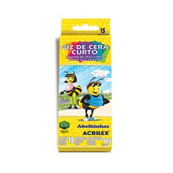 Giz de cera acrilex com 15 cores