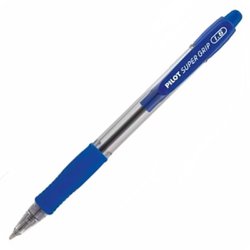 Caneta esferografica pilot super grip 1.6mm grossa azul com 12