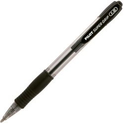 Caneta esferografica pilot super grip 1.6mm grossa preta com 12