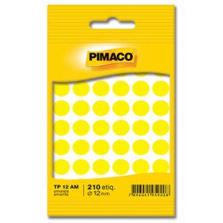 Etiqueta pimaco redonda tp-12 amarelo