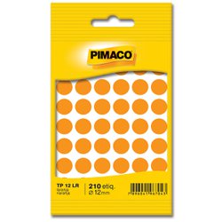 Etiqueta pimaco redonda tp-12 laranja