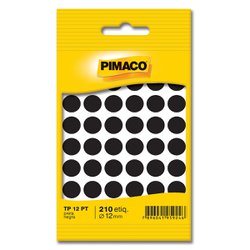 Etiqueta pimaco redonda tp-12 preto