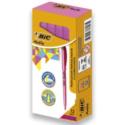 Marca texto bic brite liner rosa com 12