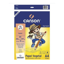 Bloco canson escolar vegetal 60g a4 - 10 folhas