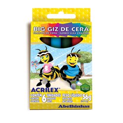 Giz de cera acrilex big 6 cores