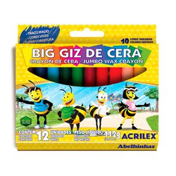 Giz de cera acrilex big 12 cores