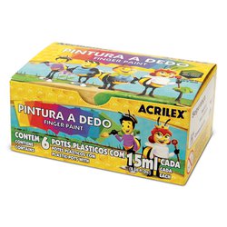 Pintura a dedo acrilex 15ml c/6 cores