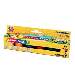 Tinta guache acrilex 15ml - com 6 cores