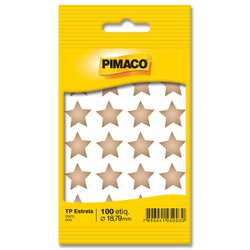 Etiqueta pimaco estrela ouro 18,79mm c/100 etiq.