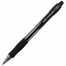 Caneta esferografica pilot super grip 1.0mm media preta com 12