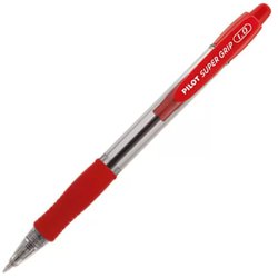Caneta esferografica pilot super grip 1.0mm media vermelha com 12