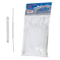 Grampo trilho dello plastico branco 58mm com 50