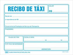 Impresso recibo tilibra motorista taxi 50 folhas - 156302